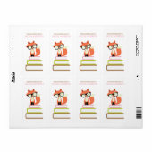 Cute Hipster Red Fox Bookplate Etiket (Full Sheet)