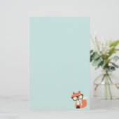 Cute Hipster Red Fox Briefpapier (Staand voorkant)
