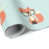 Cute Hipster Red Fox Cadeaupapier (Rol Hoek)