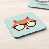 Cute Hipster Red Fox Drankjes Onderzetter (Linkerzijde)