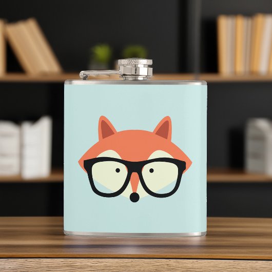 Cute Hipster Red Fox Heupfles