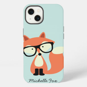 Cute Hipster Red Fox iPhone 13 Hoesje