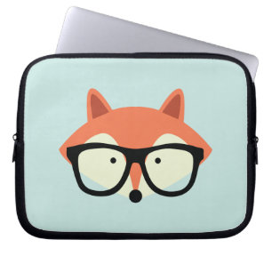 Cute Hipster Red Fox Laptop Sleeve