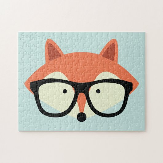 Cute Hipster Red Fox Legpuzzel (Horizontaal)