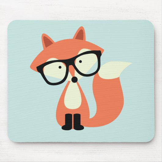 Cute Hipster Red Fox Muismat (Voorkant)