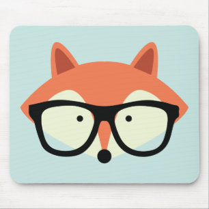 Cute Hipster Red Fox Muismat