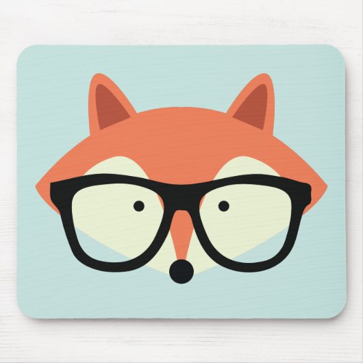 Cute Hipster Red Fox Muismat (Voorkant)
