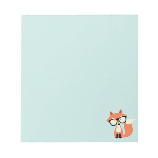 Cute Hipster Red Fox Notitieblok (Voorkant)