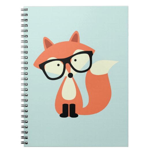 Cute Hipster Red Fox Notitieboek (Voorkant)
