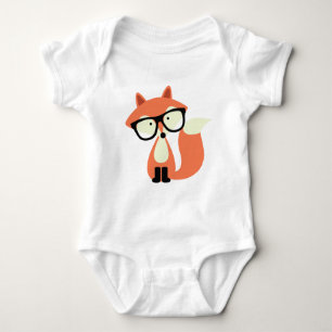 Cute Hipster Red Fox Romper