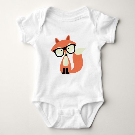 Cute Hipster Red Fox Romper (Voorkant)
