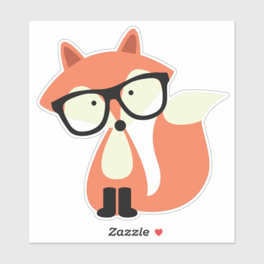 Cute Hipster Red Fox Sticker (Vel)
