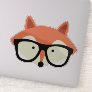 Cute Hipster Red Fox Sticker