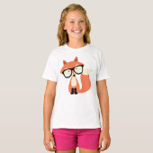 Cute Hipster Red Fox T-shirt (Voorkant volledig)