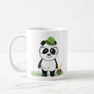 Cute Hipster St Patricks Day Panda Beer Tekening Koffiemok