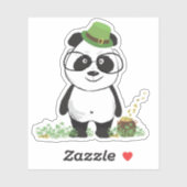 Cute Hipster St Patricks Day Panda Beer Tekening Sticker (Vel)