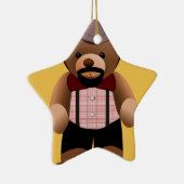 Cute Hipster Teddy Bear met baard Keramisch Ornament (Rechts)