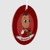 Cute Hispanic baby cartoon Ornament (voorkant)