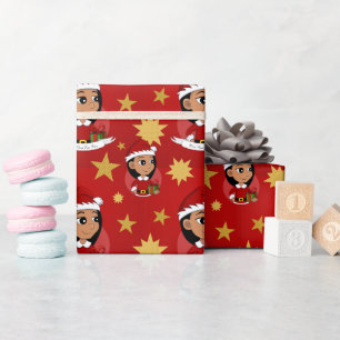 Cute Hispanic girl met lang zwart haar Cadeaupapier