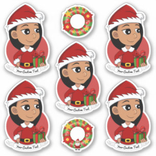 Cute Hispanic girl met lang zwart haar Sticker