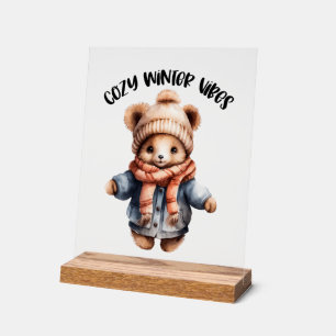 Cute hiver ours vibes mot art