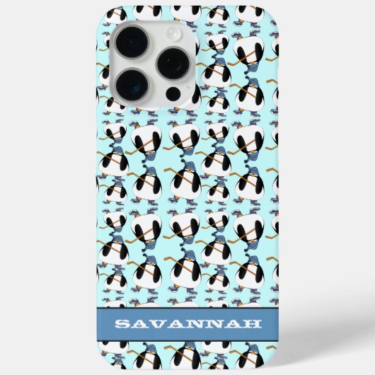 Cute Hockey Penguin Patroon Kies Kleur Case-Mate iPhone Case (Achterkant)