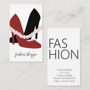 Cute Hoge Hakken Parels Vrouw Fashionista Blogger Visitekaartje