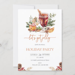 Cute Holiday Aquarelle Noël Fête Invitation