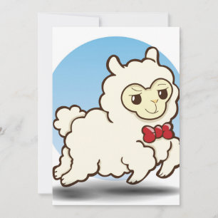 Cute Holiday Cartoon Lama Kaart