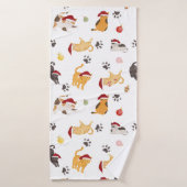 Cute Holiday Cat Pattern (Serviette de bain)