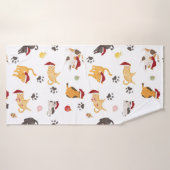 Cute Holiday Cat Pattern Badhanddoek (Badhanddoek)