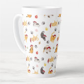 Cute Holiday Cat Pattern Latte Mok (Linkerhoek)