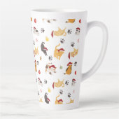 Cute Holiday Cat Pattern Latte Mok (Rechts)