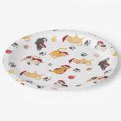 Cute Holiday Cat Pattern Papieren Bordje (Gekanteld)