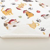 Cute Holiday Cat Pattern Sherpa Deken (3/4)