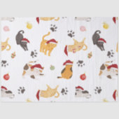 Cute Holiday Cat Pattern Tissuepapier (Voorkant)