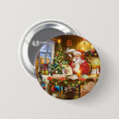Cute holiday Christmas Ronde Button 5,7 Cm (Voorkant /achterkant)