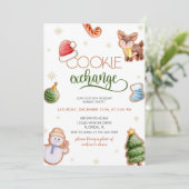 Cute Holiday Cookie Exchange Invitation (Debout devant)