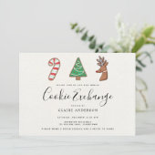 Cute Holiday Cookie Exchange Kaart (Staand voorkant)