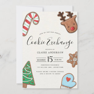 Cute Holiday Cookie Exchange Kaart