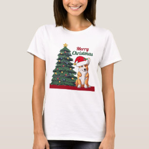 Cute Holiday Corgi-kerstboom T-shirt