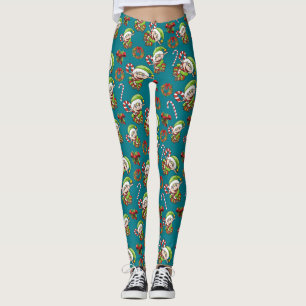 Cute Holiday Elf met decoratieve kerstDesign Leggings