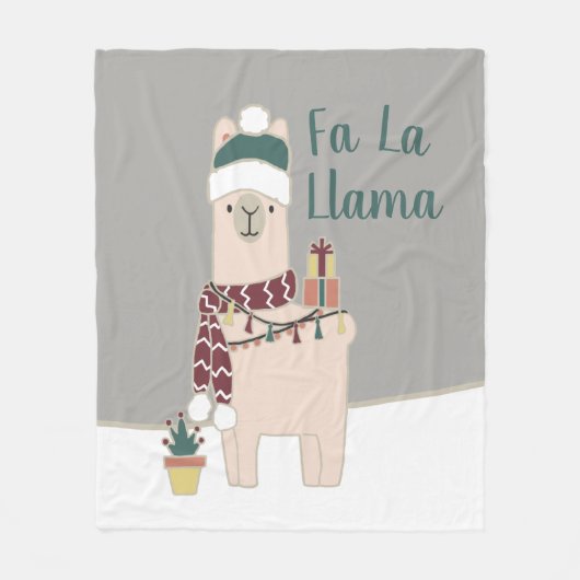 Cute Holiday Fa La llama-ontwerp Fleece Deken (Voorkant)