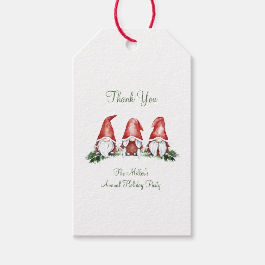 Cute Holiday Gnome Cadeaulabel (Voorkant)