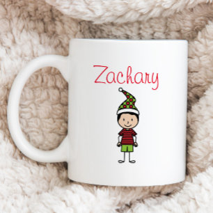 Cute Holiday Hot Cocoa Persoonlijke naam Kinder Koffiemok