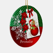 Cute Holiday Kerstmis Beer Keramisch Ornament (Rechts)