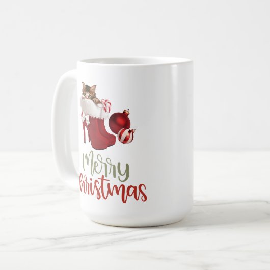 Cute Holiday Kitten Mug (Devant gauche)