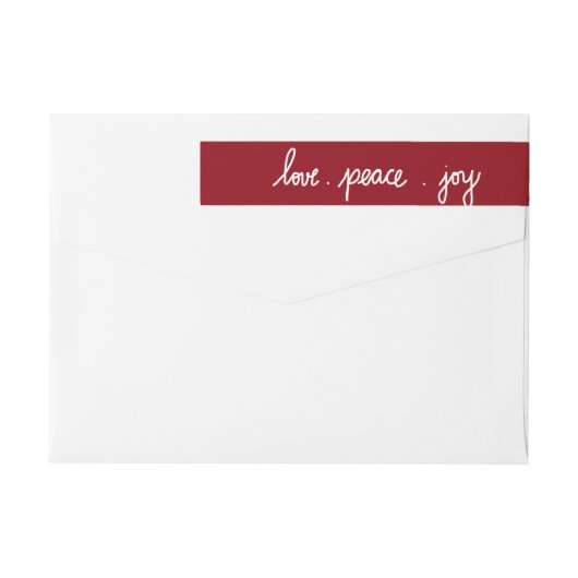 Cute Holiday Love Peace Jose Script Red (Achterkant)