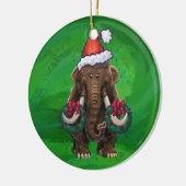 Cute Holiday Mastodon Ceramic Ornament (Links)