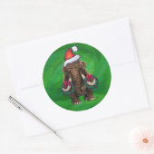 Cute Holiday Mastodon Classic Round Sticker (Envelop)